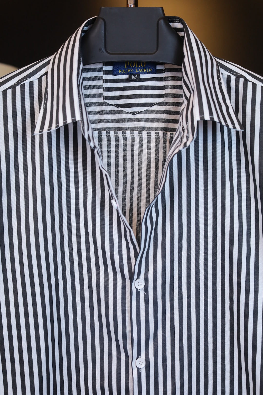 Black Bold Stripe Old Money Boxy Fit Shirt
