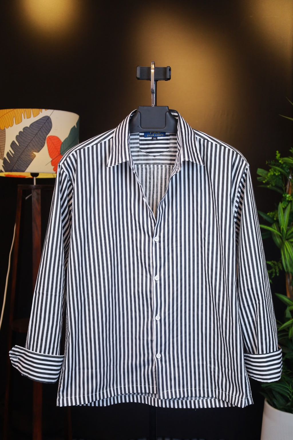 Black Bold Stripe Old Money Boxy Fit Shirt