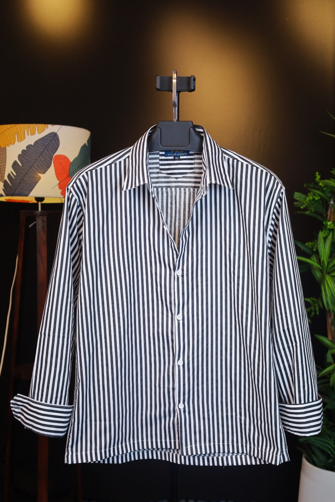 Black Bold Stripe Old Money Boxy Fit Shirt