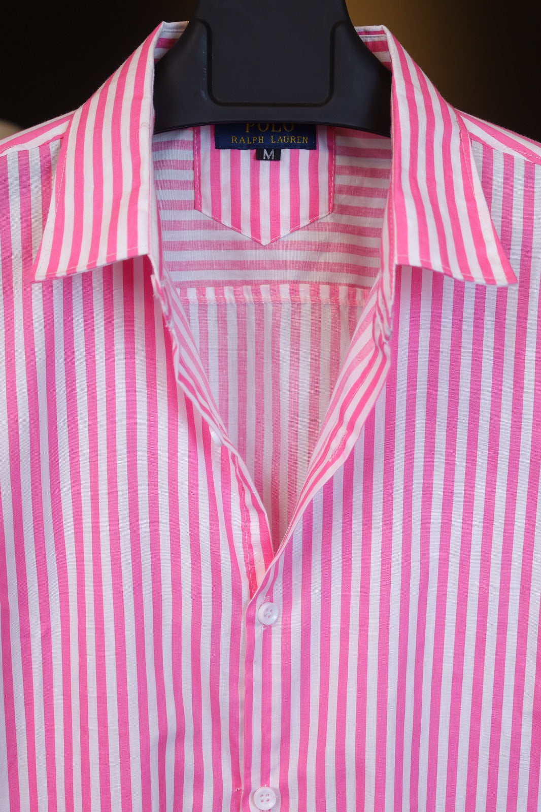 Pink Bold Stripe Old Money Boxy Fit Shirt