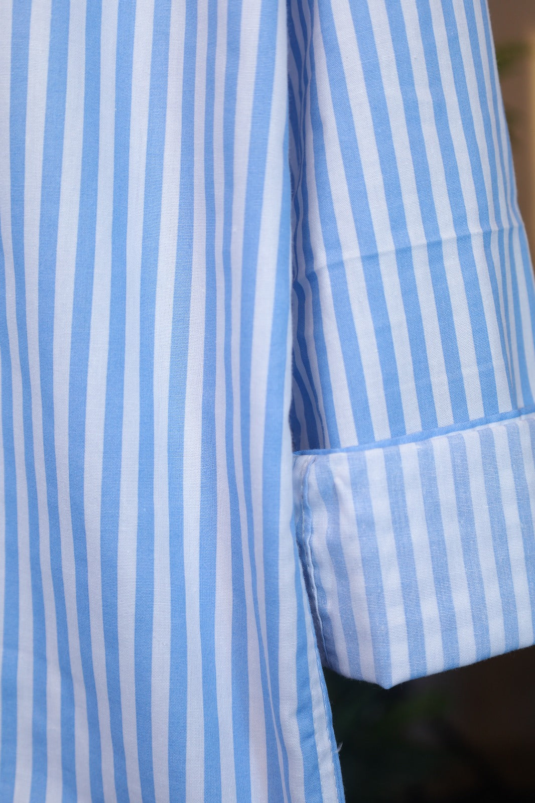 Sky Blue Bold Stripe Old Money Boxy Fit Shirt