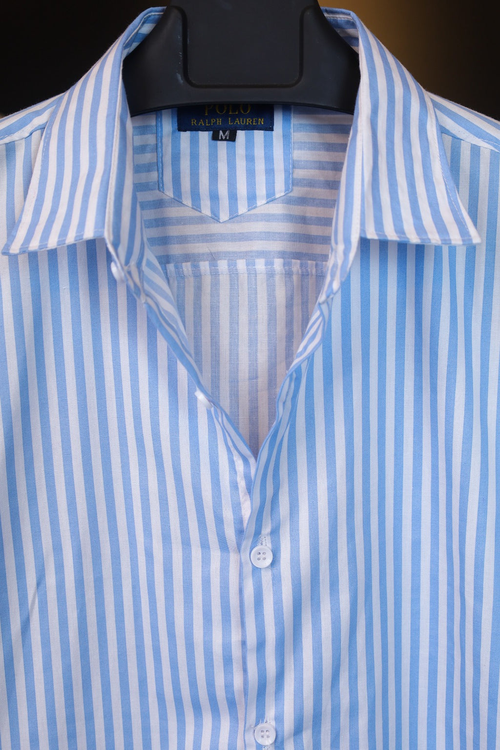 Sky Blue Bold Stripe Old Money Boxy Fit Shirt