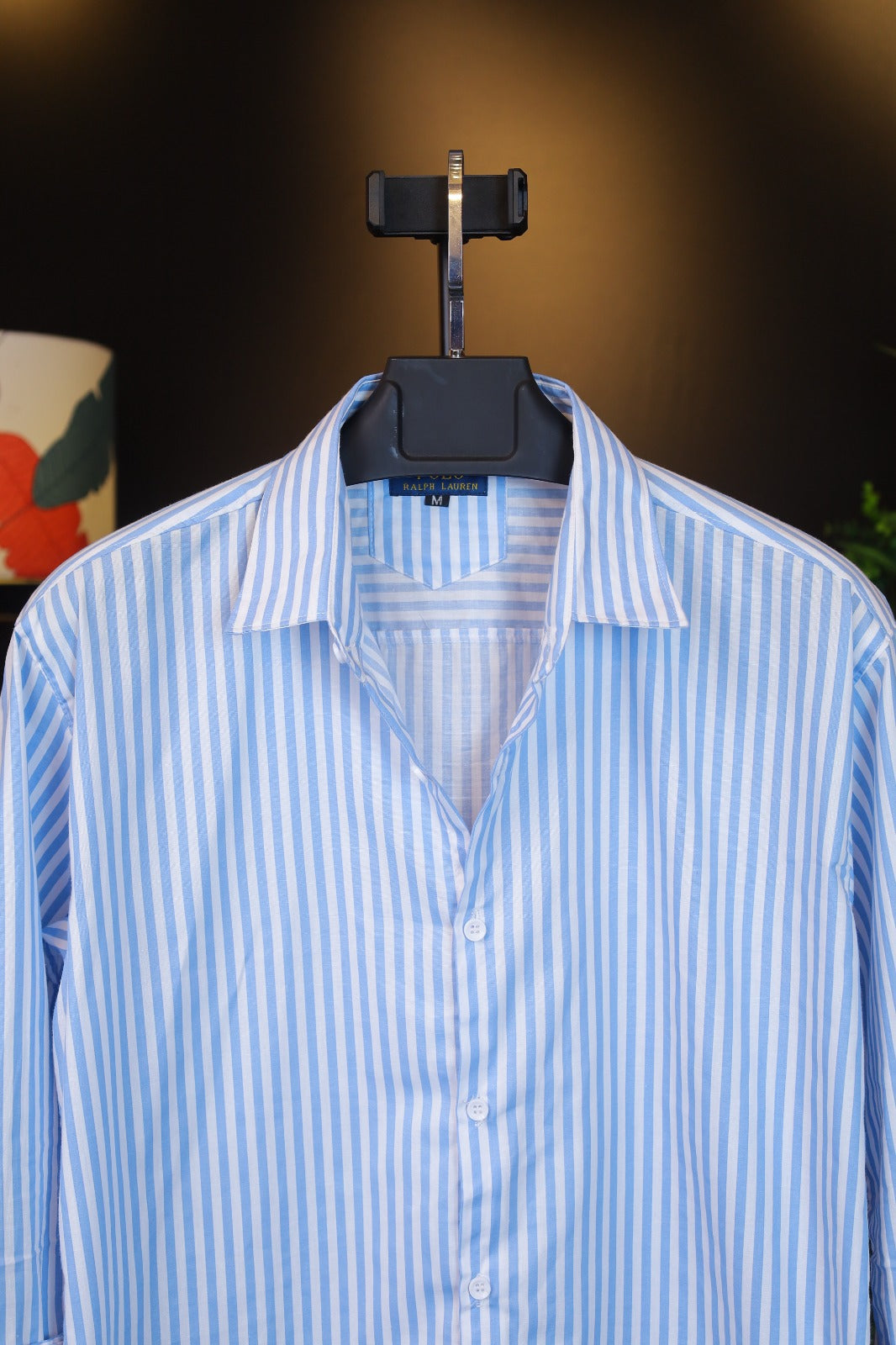 Sky Blue Micro Stripe Old Money Boxy Fit Shirt