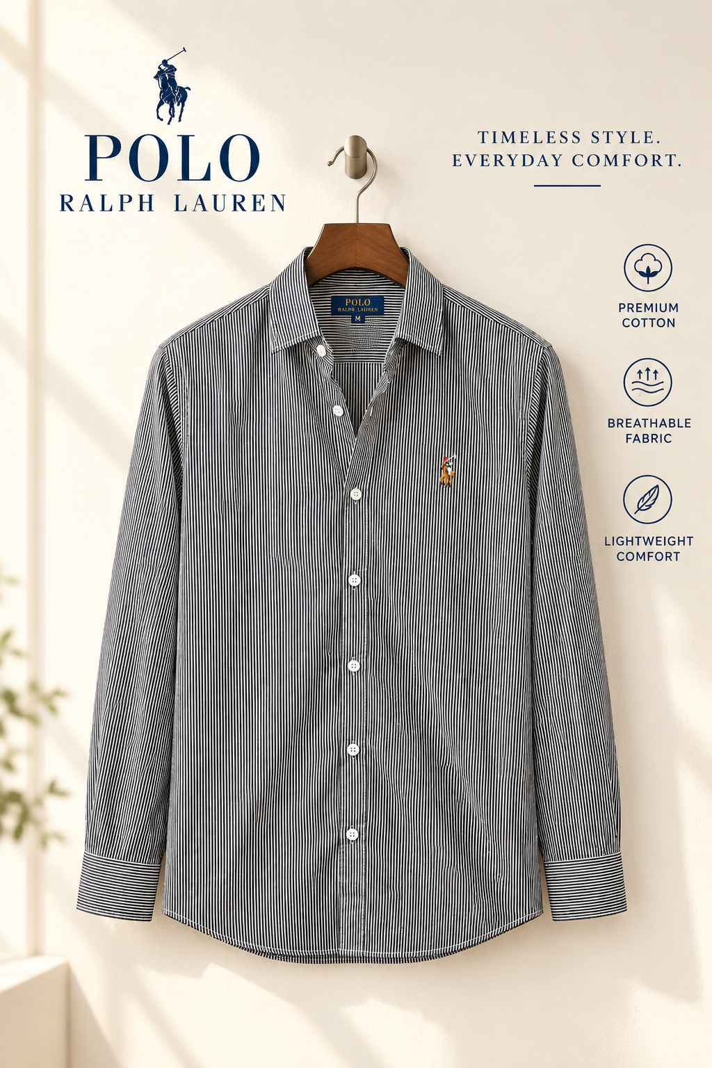 Classic Black & Gray Stripe Old Money Shirt