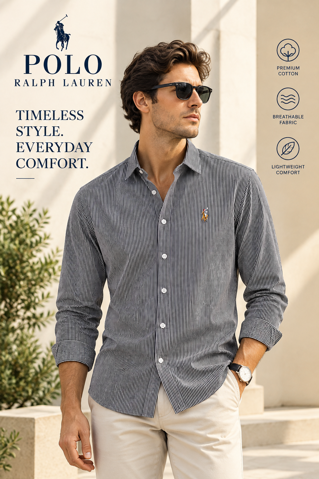 Classic Black & Gray Stripe Old Money Shirt