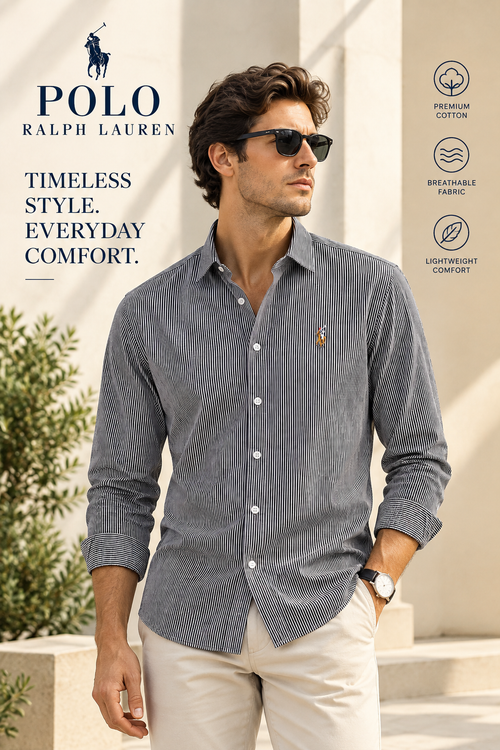 Classic Black & Gray Stripe Old Money Shirt