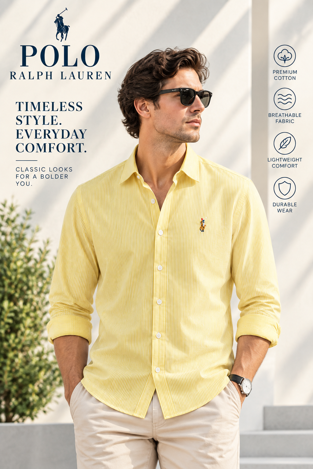 Classic Yellow Stripe Old Money Shirt