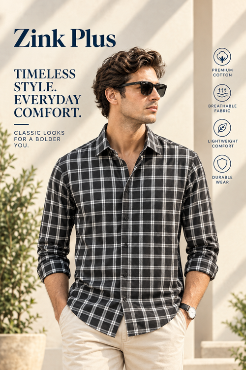 Black and White colour check shirt