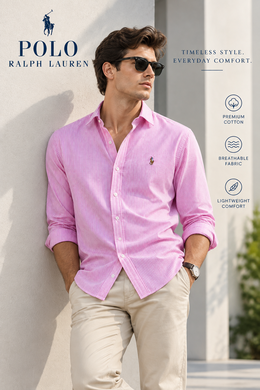 Premium Pink Stripe Casual Shirt