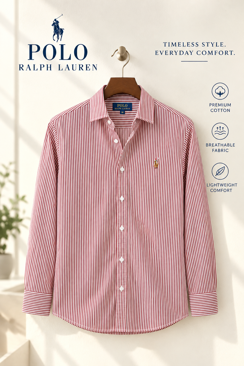 Classic Burgundy Stripe Old Money Shirt