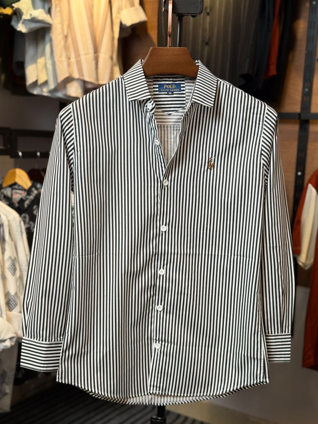 Classic Black & White Striped Old Money Shirt