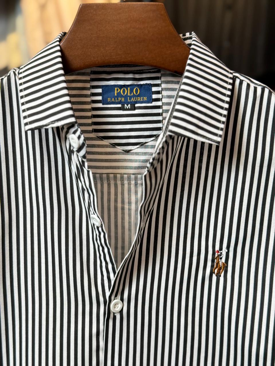 Classic Black & White Striped Old Money Shirt