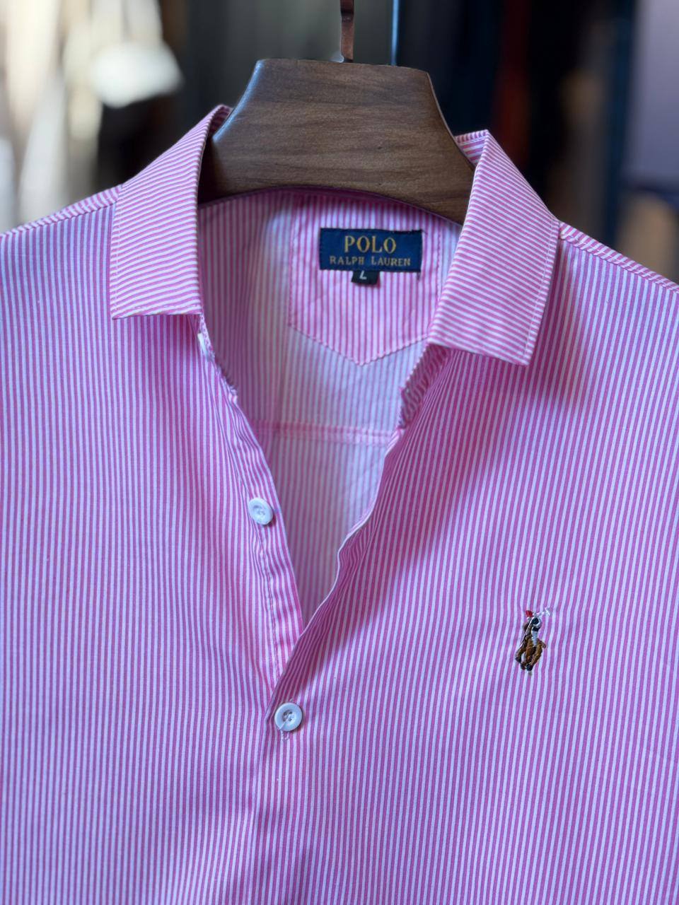 Premium Pink Stripe Casual Shirt