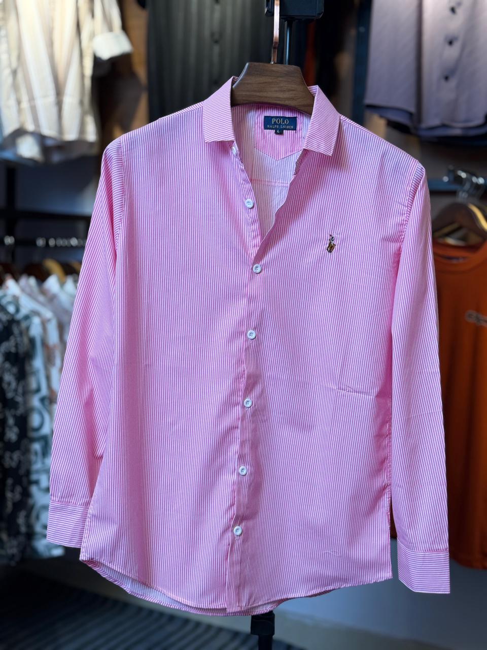 Premium Pink Stripe Casual Shirt