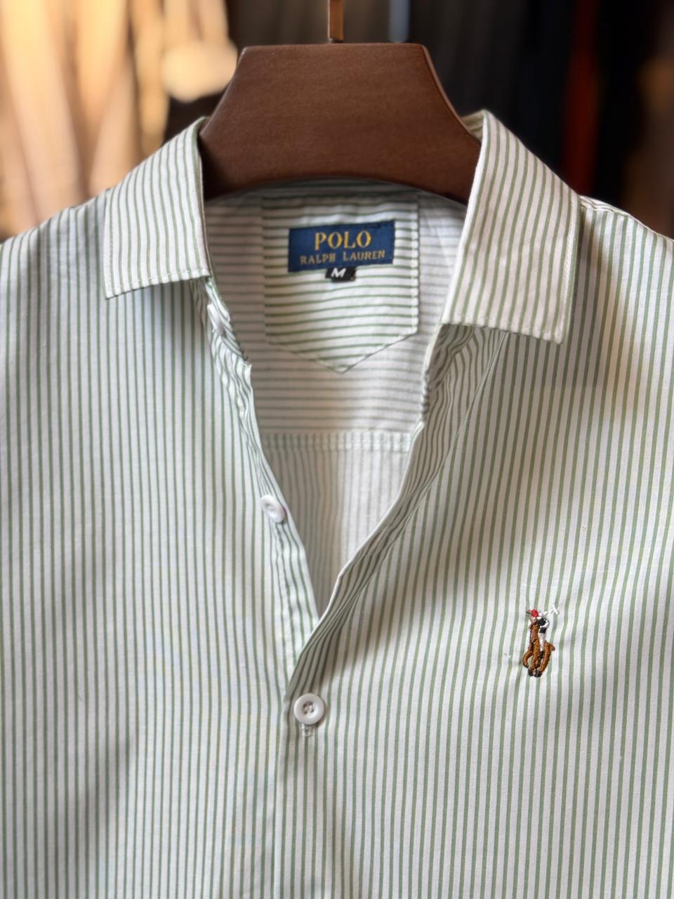 Classic Gray Striped Old Money Shirt
