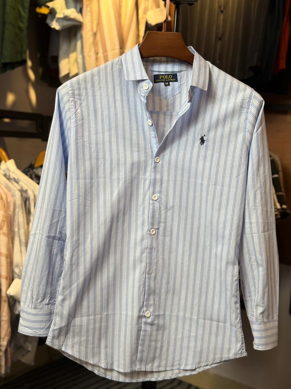 Classic Sky Blue Stripe Old Money Shirt