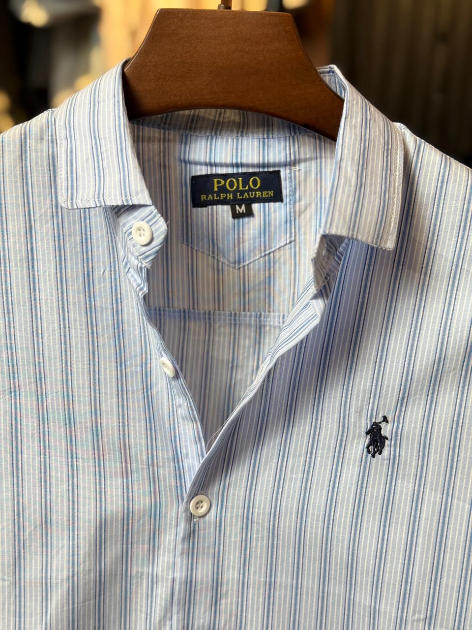 Classic Sky Blue Stripe Old Money Shirt