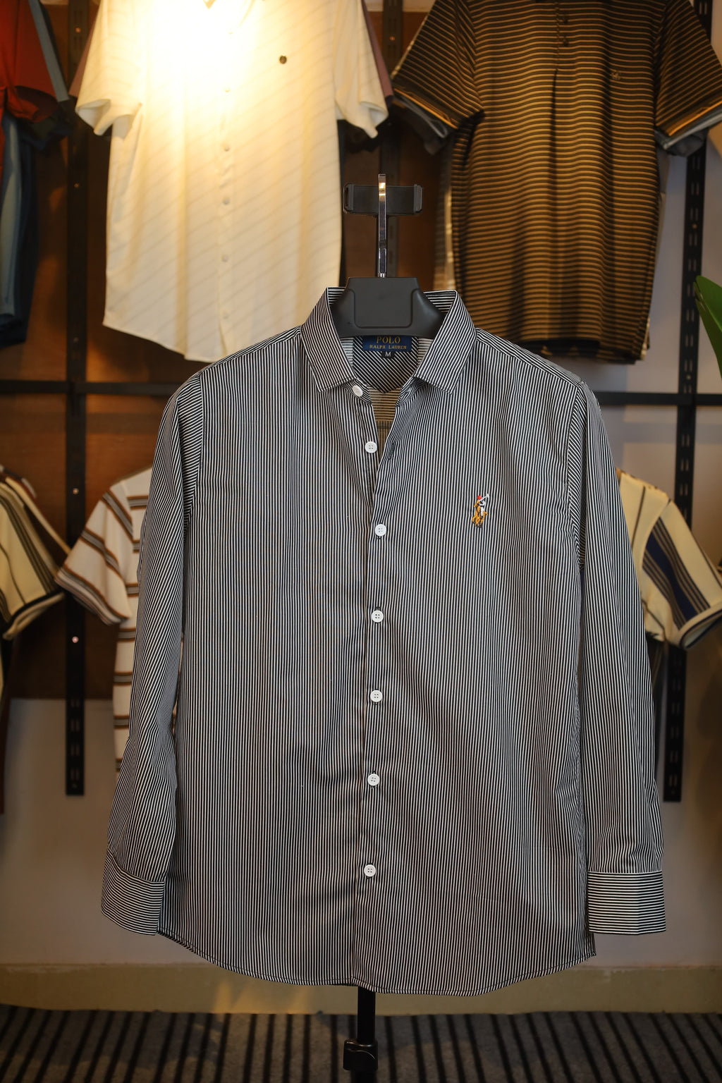 Classic Black & Gray Stripe Old Money Shirt
