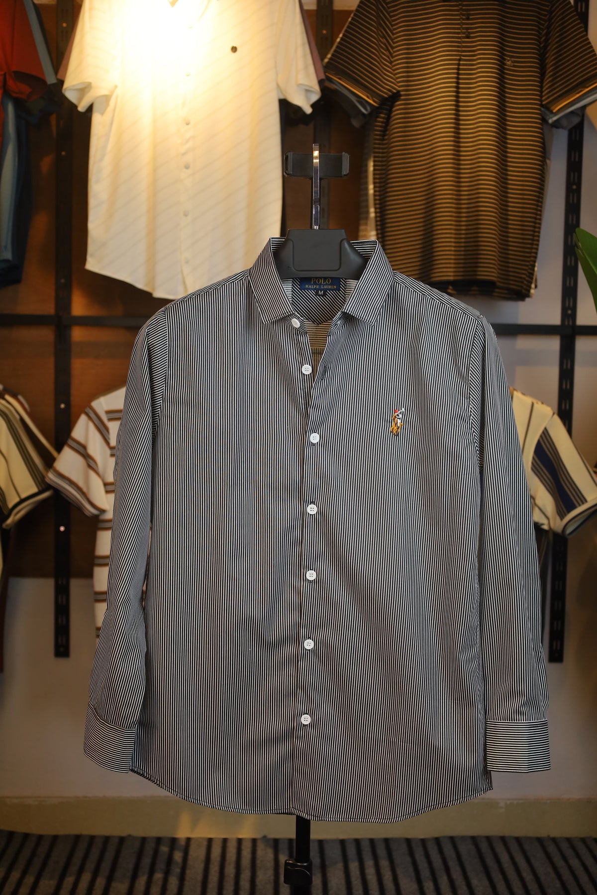 Classic Black & Gray Stripe Old Money Shirt