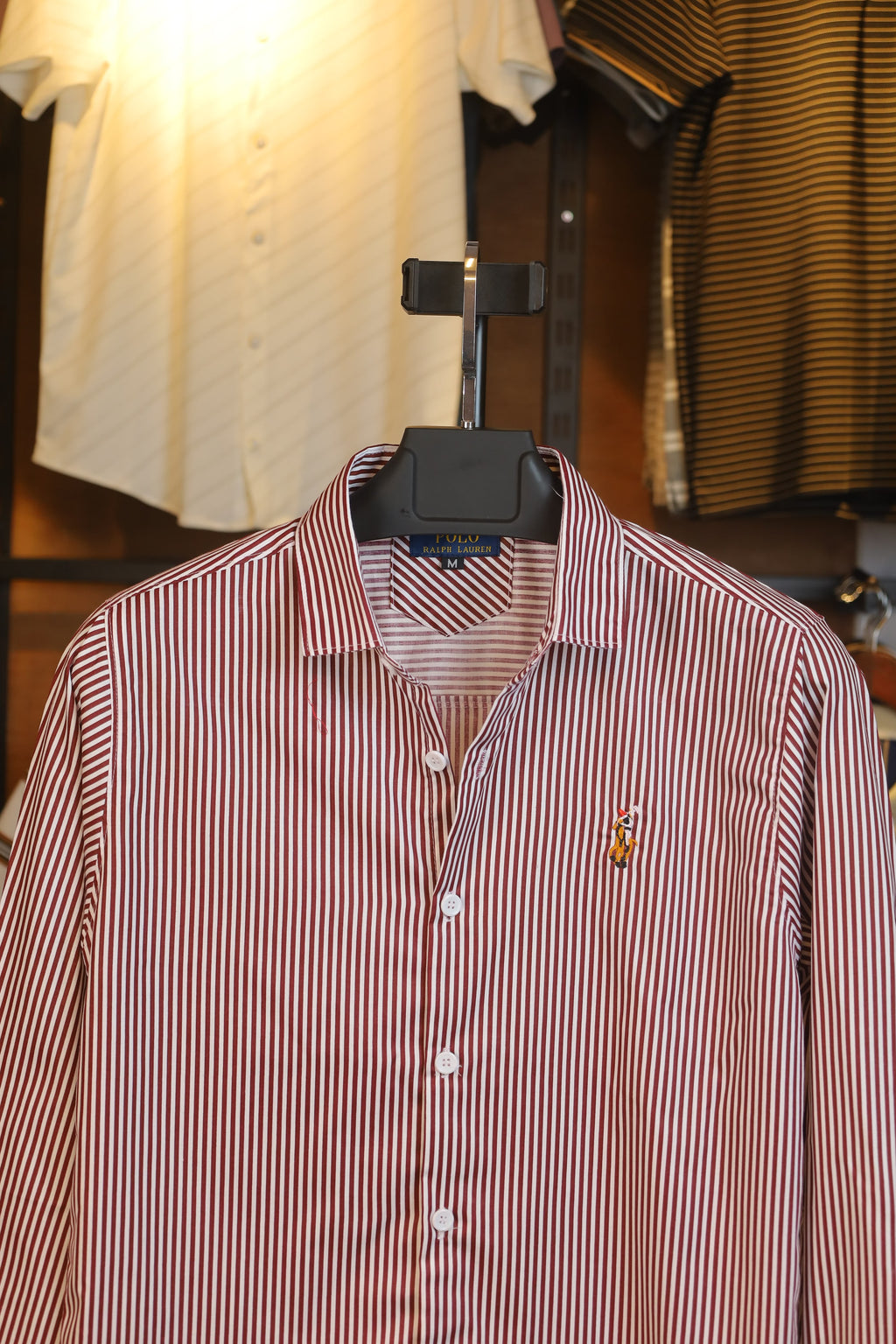 Classic Burgundy Stripe Old Money Shirt