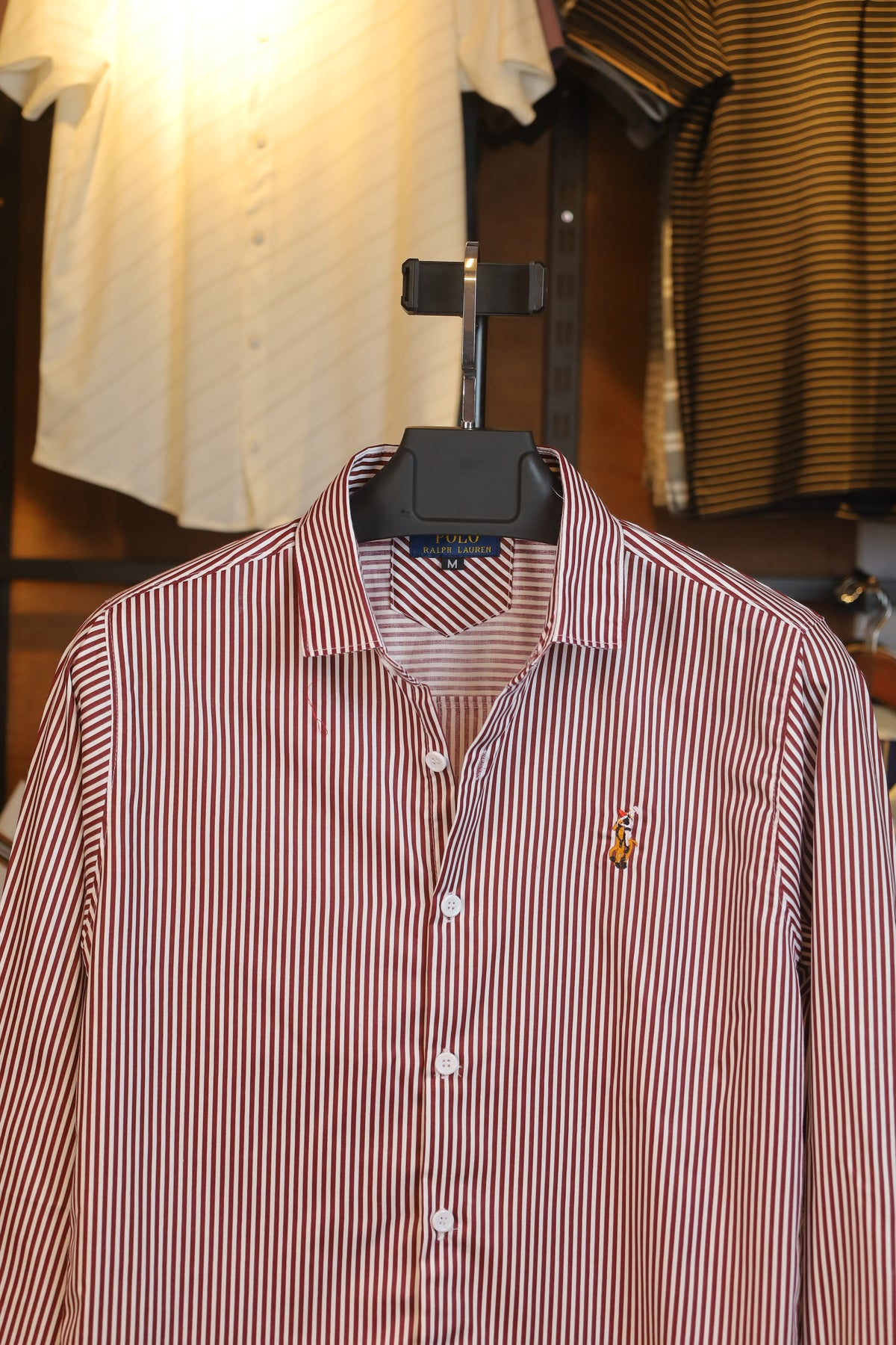Classic Burgundy Stripe Old Money Shirt