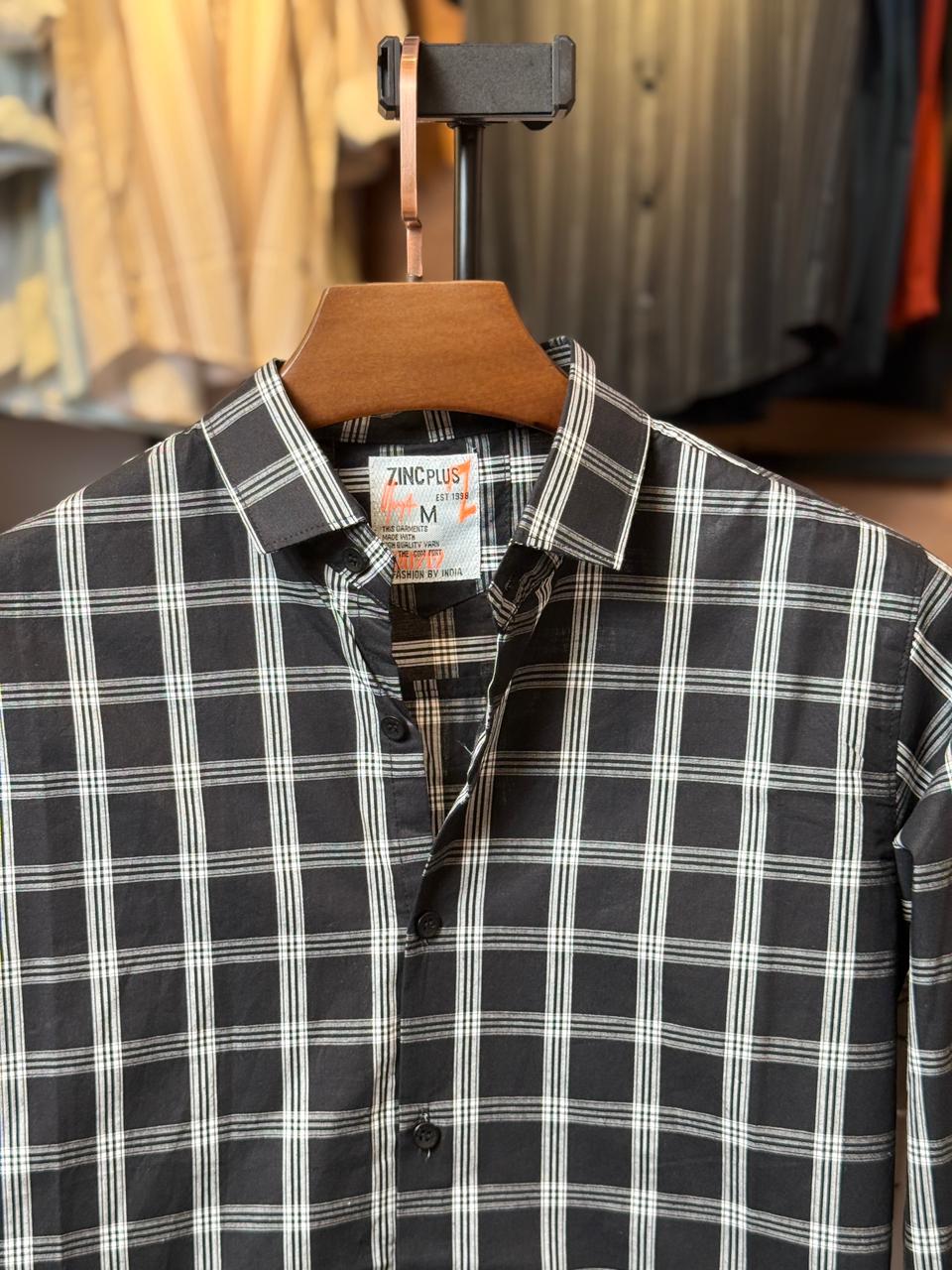 Black and White colour check shirt